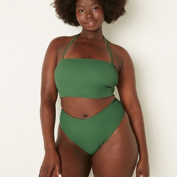 Green high waist crinkle cheeky bikini bottom size XL - Picture 6 of 9